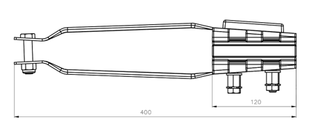 Uchwyt odciągowy PA 4120-Z 4×50-120 mm² (łby zrywalne)
