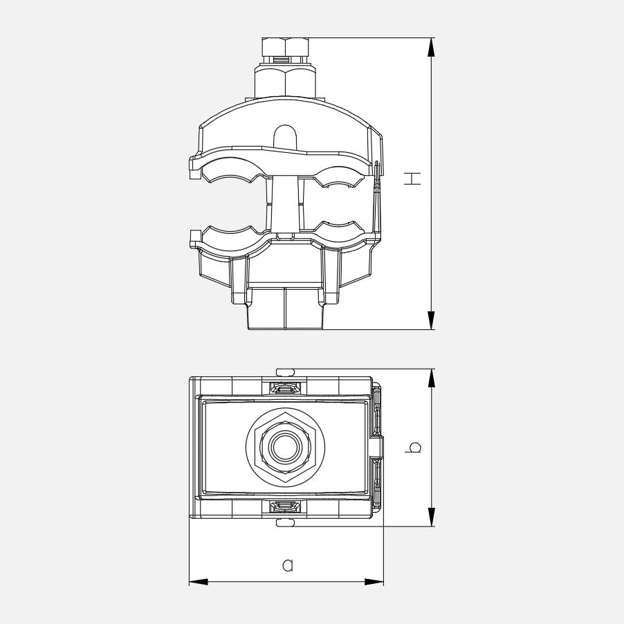 Zacisk CBS/CNA 1S 95 — rysunek wymiarowy