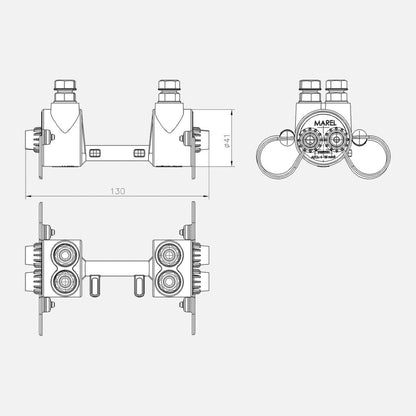 Adapter CBp 4p — rysunek wymiarowy