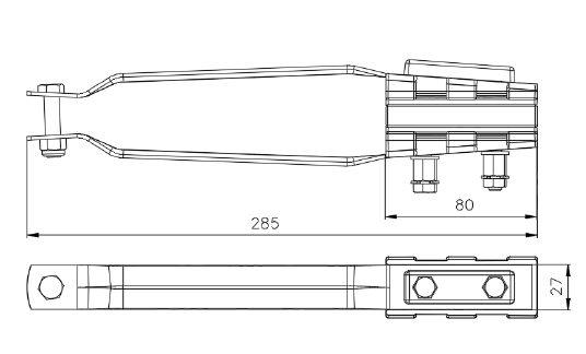 Uchwyt odciągowy PA 450-Z 4×10-50 mm² (łeb zrywalny)